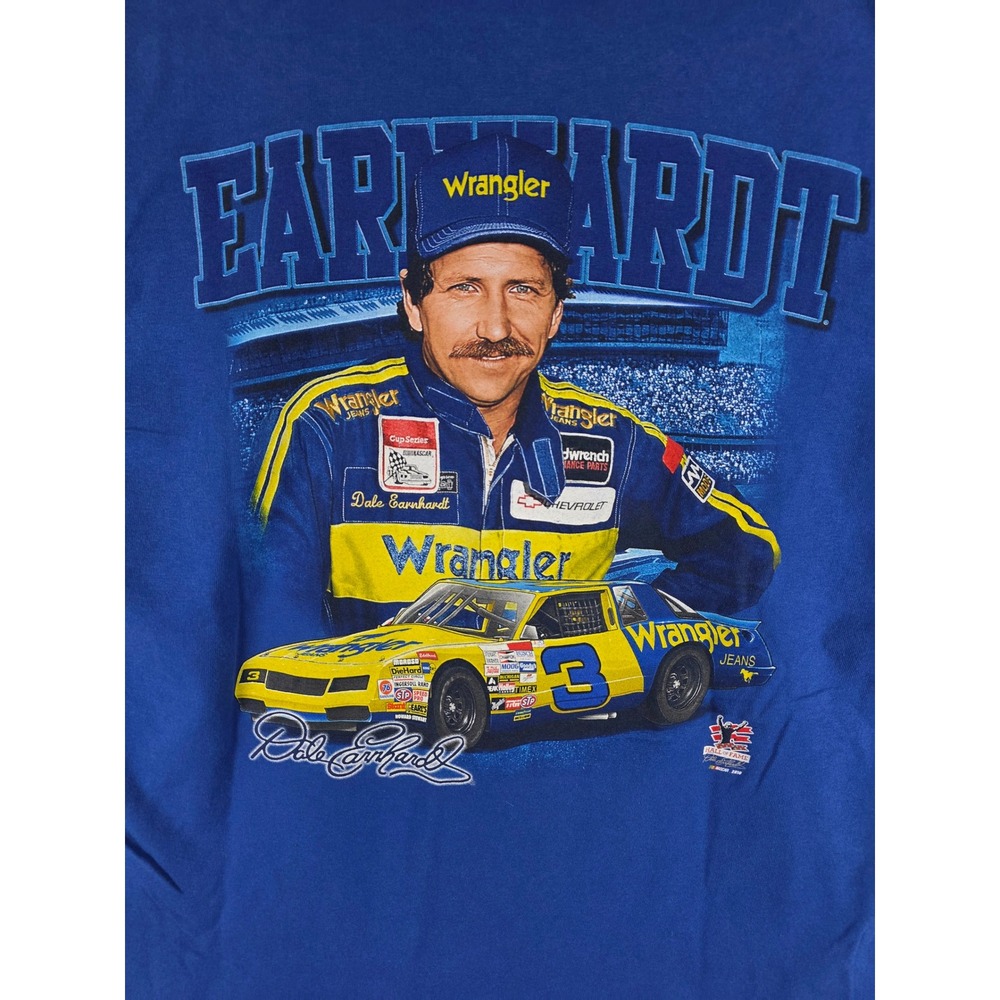 Chase Authentics Dale Earnhardt Jr & Sr Daytona 2010 Blue Graphic T-Shirt Mens L - Picture 7 of 7